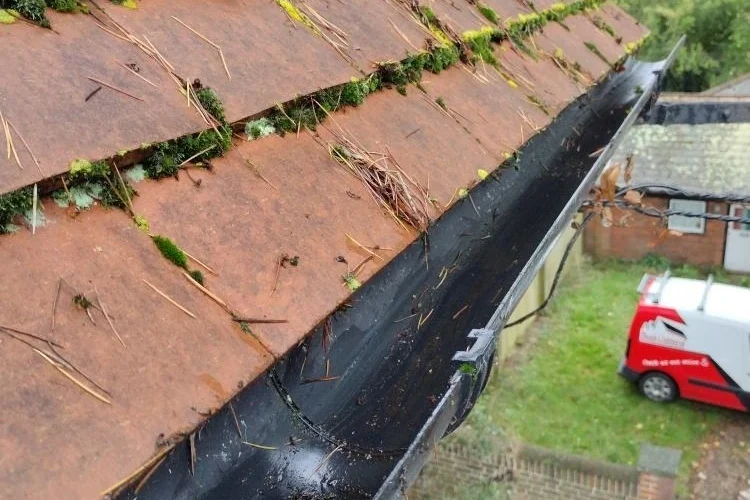after photo of gutter cleaning job