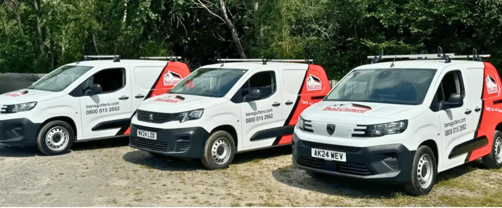 Our fleet of gutter cleaning vehicles in Hampshire