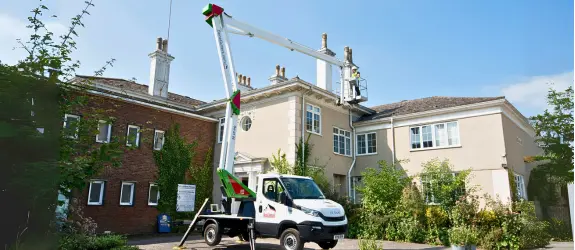 Gutter cleaning a commercial property in Hampshire