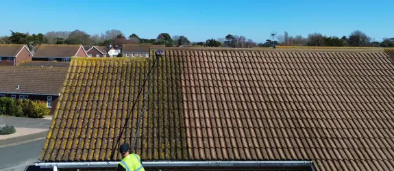 Roof cleaning a healthcare centre in Hampshire